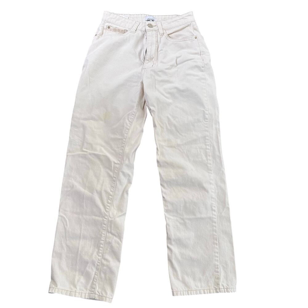 WeWoreWhat Cream Wide Leg Barrel Mid Rise Jeans Size 26